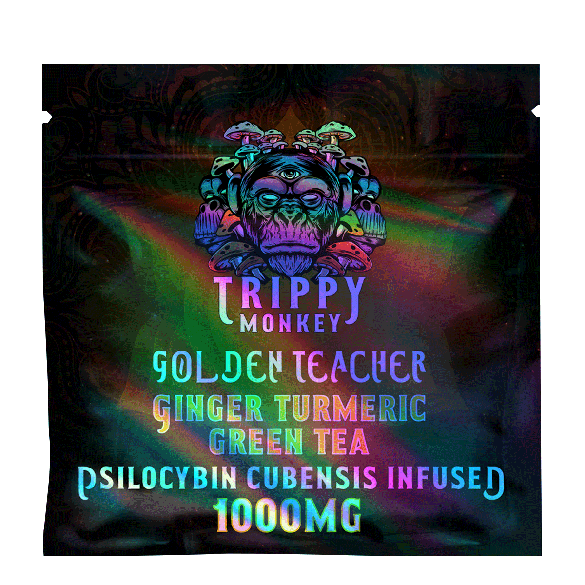 Ginger-Turmeric-Green-Tea-Golden-Teacher.webp 1000mg Shroom Tea – Trippy Monkey - Image 1