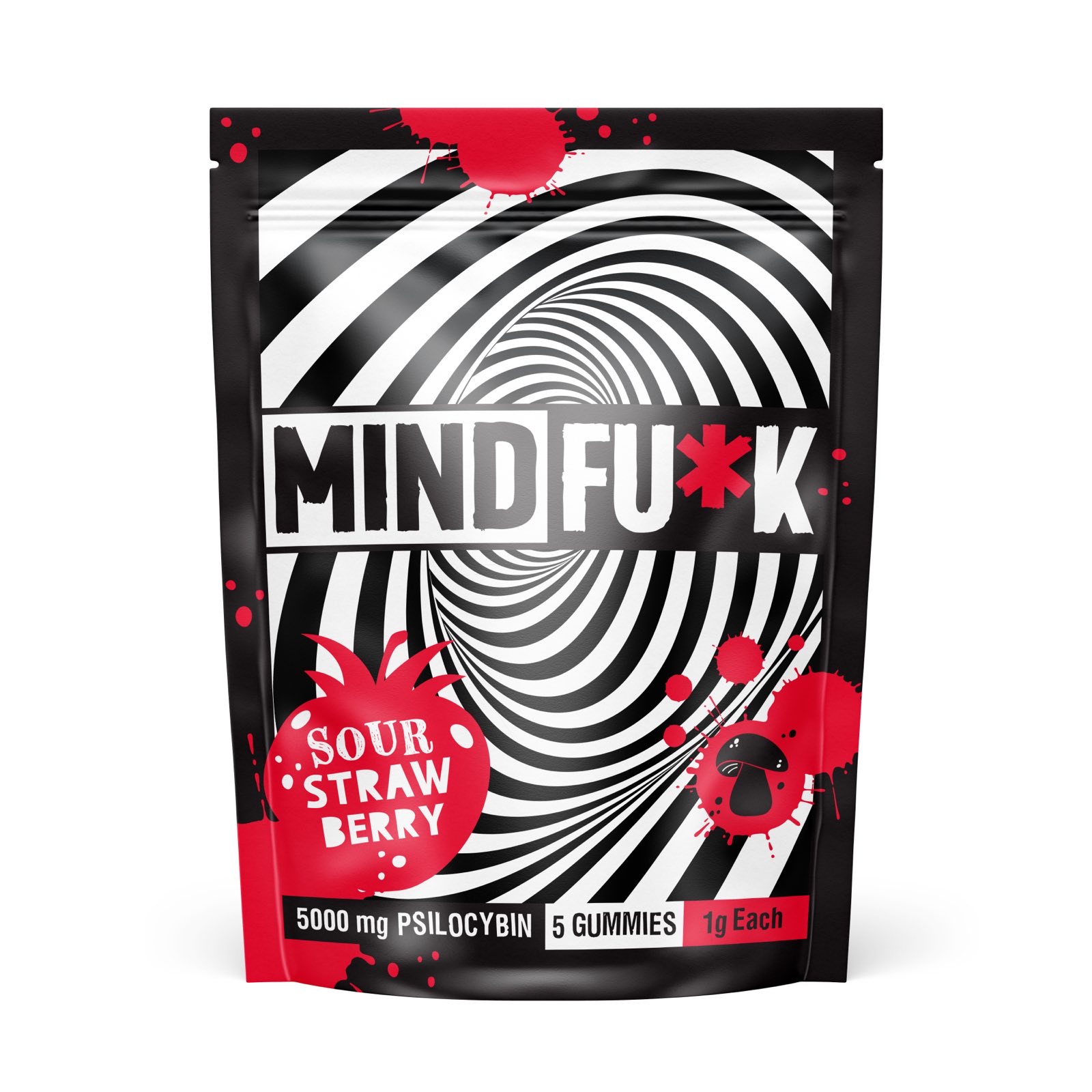 Image-4-1.jpg Mindfuck Sour Strawberry Mushroom Gummies – 5000mg - Image 1