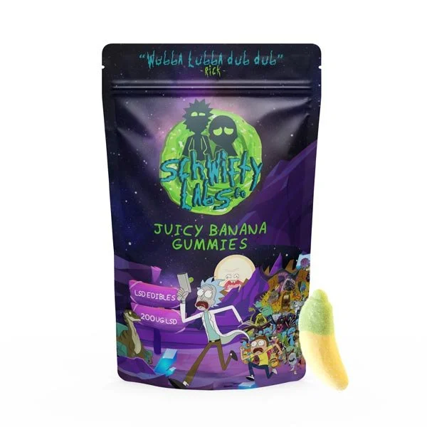 lsd-Juicy-Banana-Gummies-1.webp LSD Edible 200ug – Juicy Banana – Schwifty Labs - Image 1
